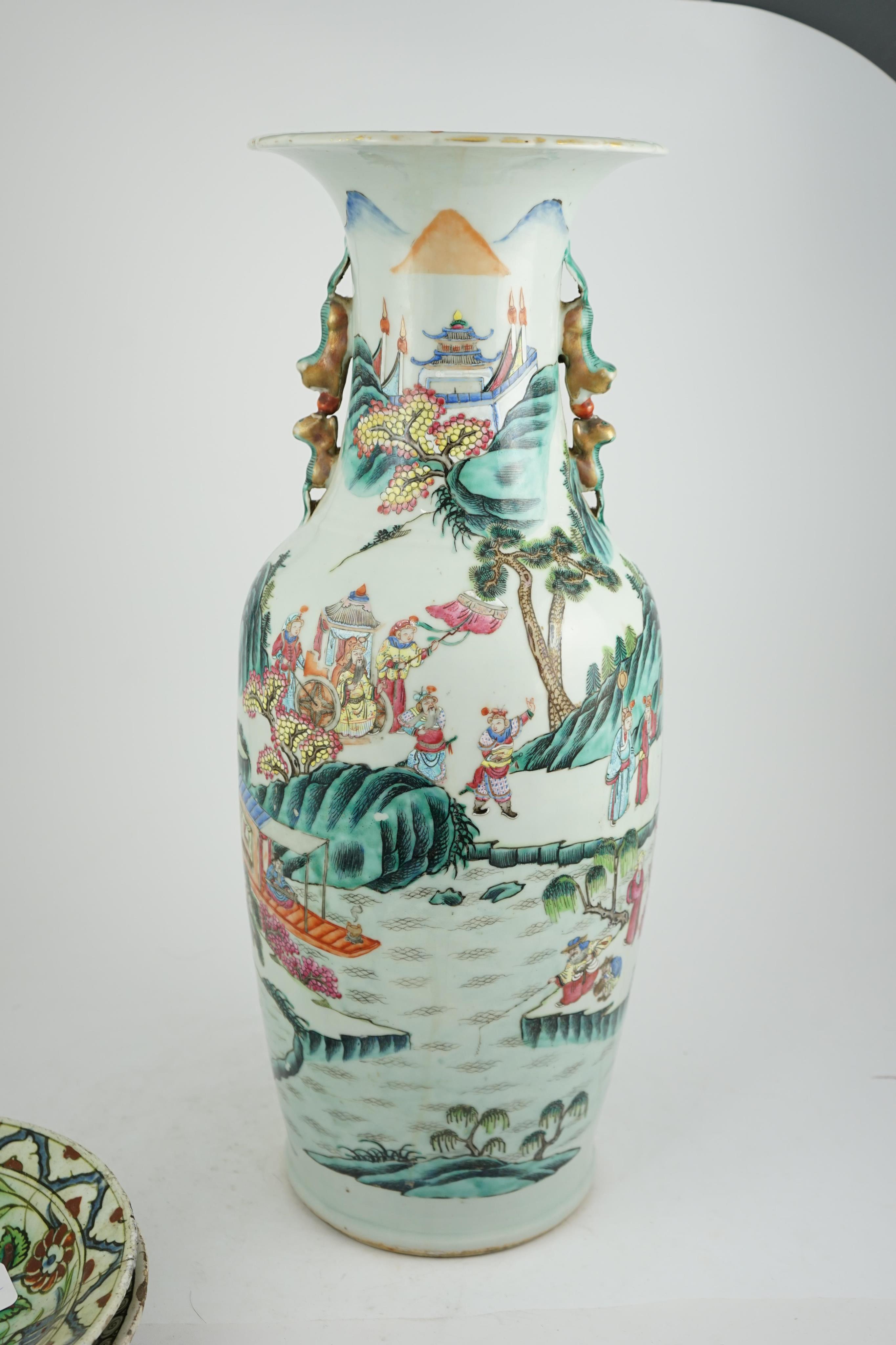 An impressive Chinese famille rose baluster vase, 19th century